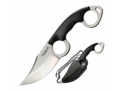 Cold Steel 39FN Double Agent II nôž - karambit na krk 7,6 cm, čierna, Griv-Ex, puzdro Secure-Ex