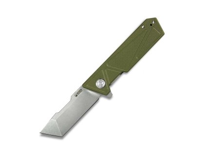 Kubey KU104B Avenger vreckový nôž 7,8 cm, Bead Blasted, zelená, G10