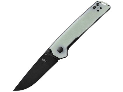 Kizer V3516N7 Domin Mini Jade vreckový nôž 7,3 cm, čierna, transparentná, nefrit, G10