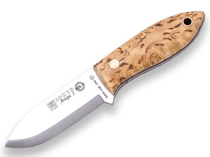 JOKER CL121 AVISPA lovecký nôž 8 cm, drevo kučeravej brezy, kožené puzdro, paracord