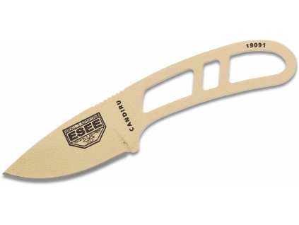 ESEE CAN-DT-E Desert Tan Candiru malý nôž na krk 5 cm, pieskovo hnedá, puzdro
