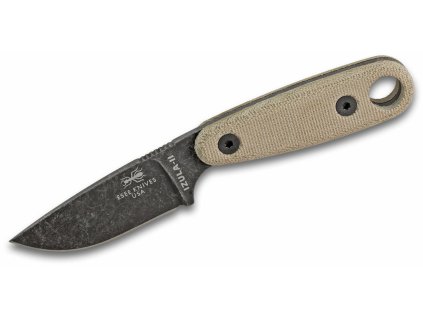 ESEE IZULA-II-B-BO pevný nôž 7,3 cm, čierna, hnedá, Micarta, čierne plastové puzdro, pripnutie