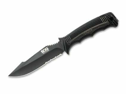 SOG 02SG017 Seal Strike Black taktický nôž 12,4 cm, celočierna, FRN, plastové puzdro