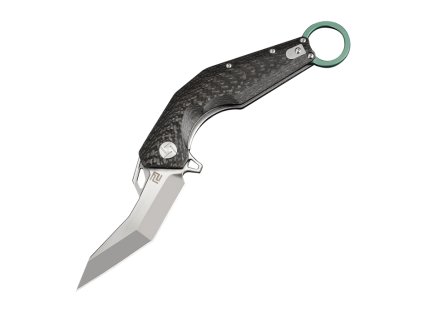 Artisan 1811G-GNM Cobra vreckový nôž - karambit 8 cm, Satin, čierna, zelená, uhlíkové vlákno