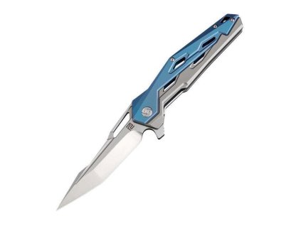 Artisan 1812G-BUS Bombardier vreckový nôž 9 cm, Satin, šedo-modrá, titán