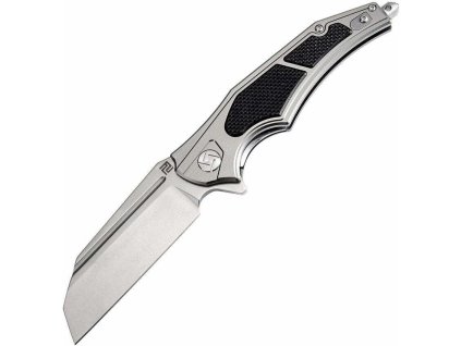 Artisan 1813P-GBK Apache Nomad vreckový nôž 9,4 cm, Stonewash, čierna, G10, hliník, rozbíjač skla