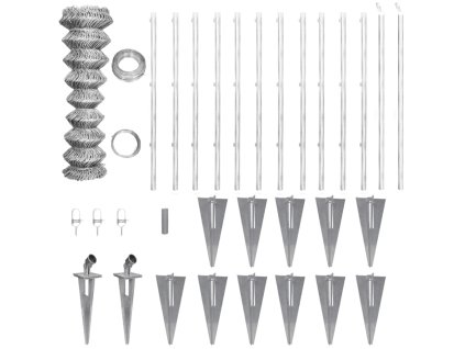 Multidom Drôtené pletivo+stĺpiky a hroty, pozinkovaná oceľ 25x1,5 m