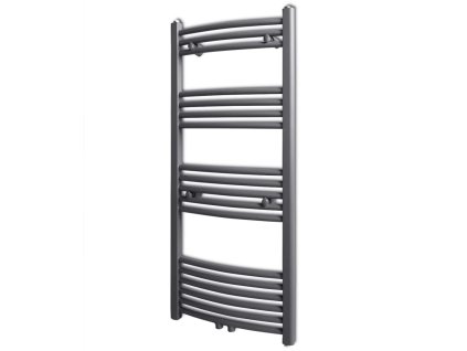 Sivý rebríkový radiátor na centrálne vykurovanie, zaoblený 500x1160 mm