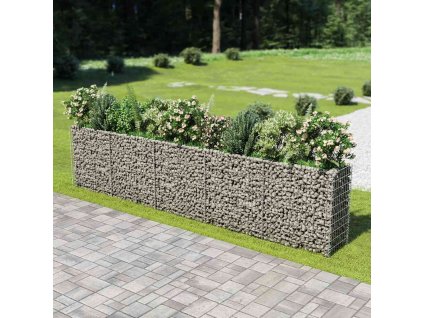 Multidom Gabiónový vyvýšený záhon, pozinkovaná oceľ 450x50x100 cm