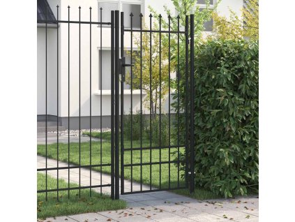 Multidom Jednokrídlová plotová brána s hrotmi, oceľ 1x2 m, čierna