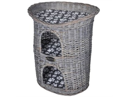 Poschodové mačacie škrabadlo/domček/pelech z vŕbového prútia+podložka