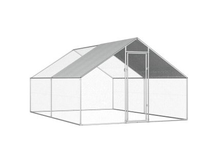 Multidom Vonkajšia klietka pre sliepky 2,75x4x1,92 m, pozinkovaná oceľ