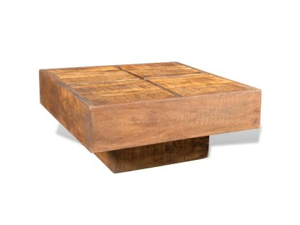 Multidom Konferenčný stolík, hnedý, štvorcový, mangový masív