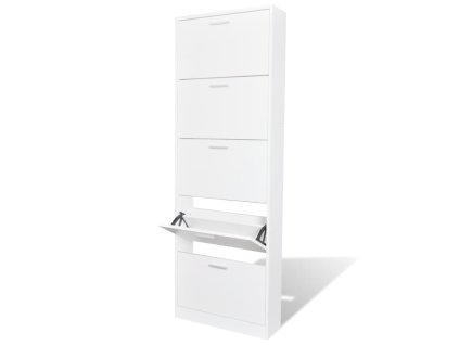 Biely drevený botník s 5 priehradkami