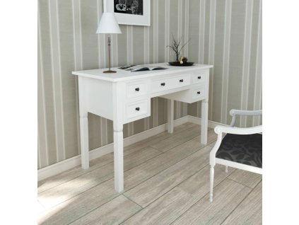 Biely písací stôl s 5 zásuvkami