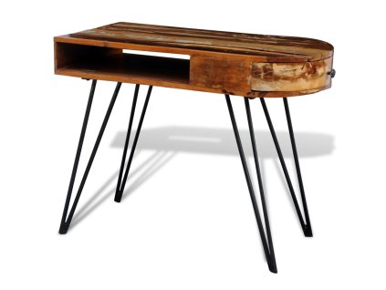 Multidom Písací stôl, recyklovaný masív, železné nohy