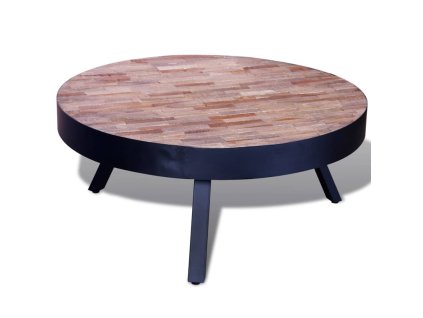 Multidom Konferenčný stolík, okrúhly, recyklované tíkové drevo