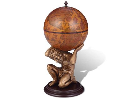 Multidom Glóbusový bar/stojan na víno s Atlasom 42x42x85 cm