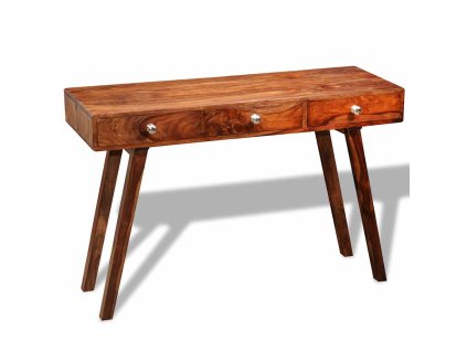 Multidom Konzolový stolík s 3 zásuvkami 76 cm, drevený masív akácia