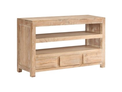 Multidom TV skrinka, masívne akáciové drevo 90x30x55 cm bledohnedá