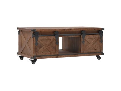 Multidom Konferenčný stolík z jedľového dreva 91x51x38 cm hnedý