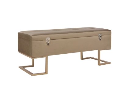 Multidom Lavica s úložným priestorom 105 cm, béžová, zamat