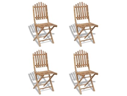 Multidom Skladacie vonkajšie stoličky, bambus 4 ks