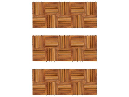 Akáciová sada podlahových krytín s vertikálnym vzorom 30x30 cm 30 ks