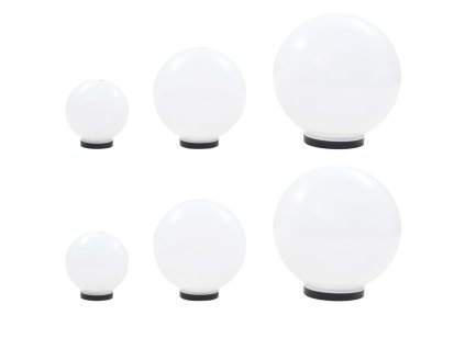 Multidom Sada LED lámp v tvare gule 6 ks 20/30/40 cm PMMA