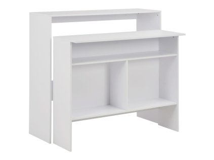 Multidom Barový stôl s 2 vrchnými doskami biely 130x40x120 cm