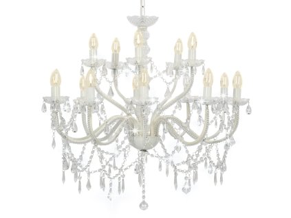 Multidom Luster 2-vrstvový biely 15 x E14 žiarovky