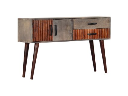 Multidom Konzolový stolík sivý 120x35x75 cm surový mangovníkový masív