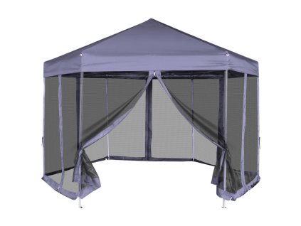 Multidom Rozkladací záhradný stan so 6 stenami, tmavomodrý 3,6x3,1 m