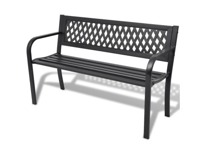 Multidom Záhradná lavička 118 cm, oceľ, čierna