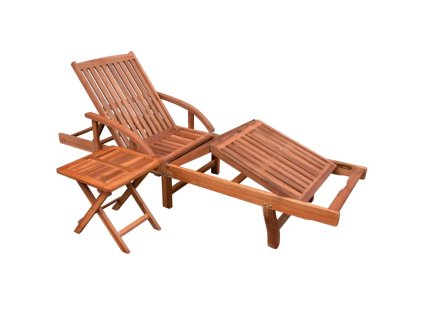 Multidom Záhradné ležadlo so stolíkom, akáciový masív