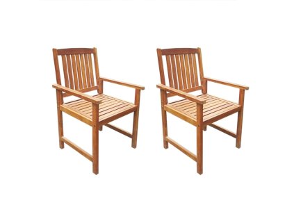 Multidom Záhradné stoličky 2 ks, akáciový masív, hnedé