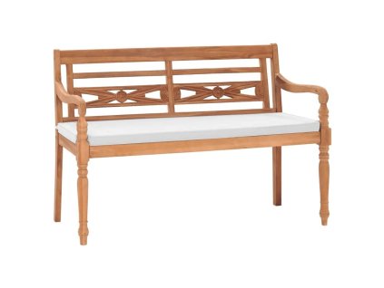 Multidom Lavička Batavia s podložkami 120 cm, tíkové drevo