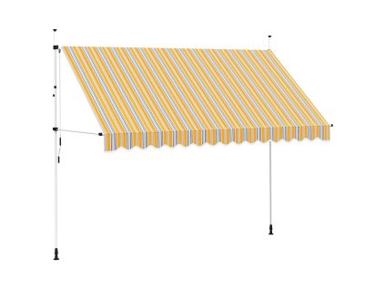 Multidom Ručne zaťahovacia markíza, 350 cm, žlto-modré pásiky