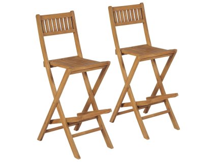 Multidom Skladacie vonkajšie barové stoličky 2 ks, tíkový masív