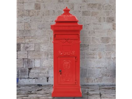 Multidom Hliníková poštová schránka vo vintage štýle odolná voči hrdzi červená