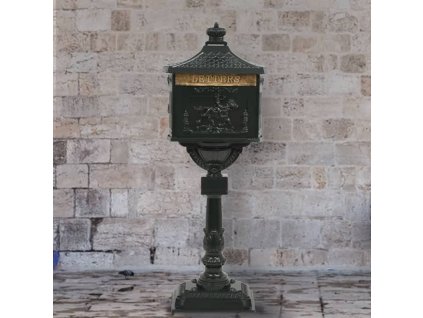 Multidom Zelená poštová schránka na podstavci, hliník, odolná voči hrdzi