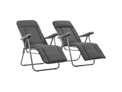 Multidom Skladacie záhradné stoličky s podložkami 2 ks, sivé