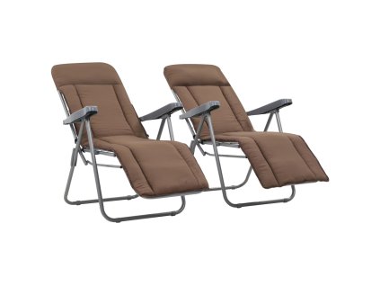 Multidom Skladacie záhradné stoličky s podložkami 2 ks, hnedé