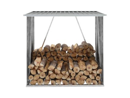 Multidom Záhradná kôlňa na drevo z galvanizovanej ocele 163x83x154 cm sivá