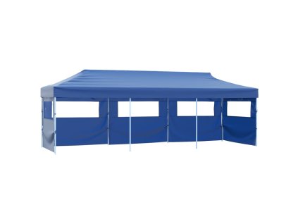 Multidom Skladací párty stan s 5 bočnými stenami 3x9 m modrý