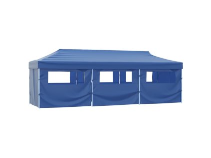 Multidom Skladací párty stan s 8 bočnými stenami 870x291x315 cm modrý