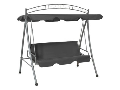 Multidom Záhradná hojdačka so strieškou, antracitová 198x120x205cm, oceľ