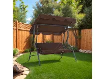 Multidom Záhradná hojdačka, kávová 170x110x153 cm