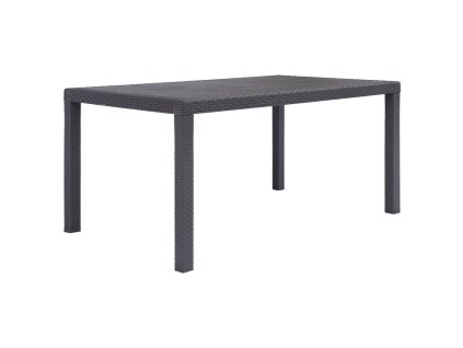 Multidom Záhradný stôl hnedý 150x90x72 cm plastový s ratanovým vzhľadom