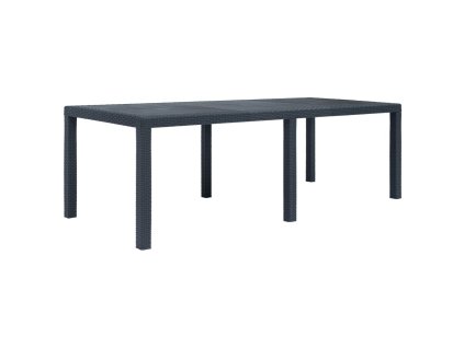 Multidom Záhradný stôl plastový ratanový vzhľad 220x90x72 cm antracit